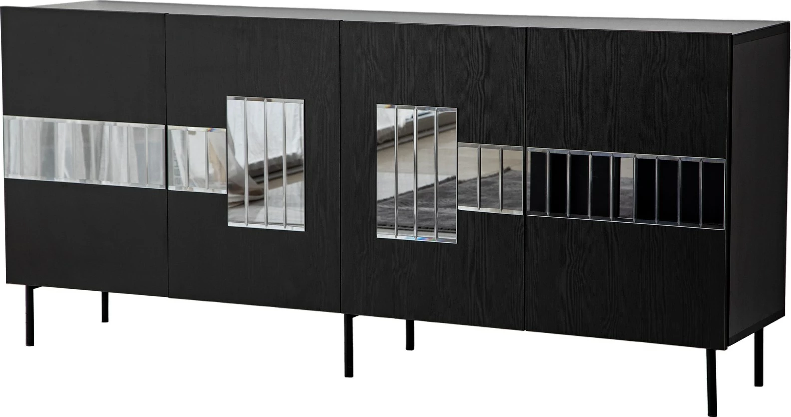 Konsolë Skye Decor Paris, e zezë, fume