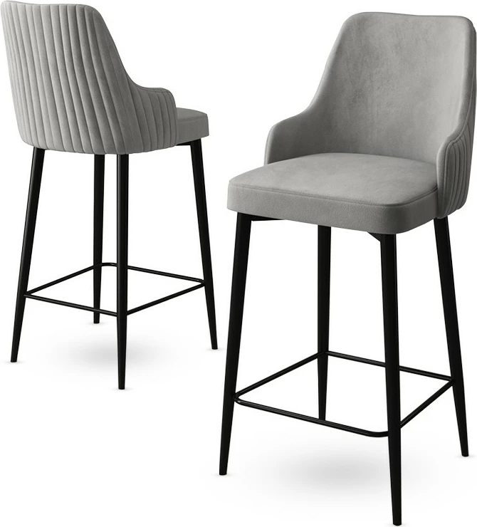 Karrige për bar, set prej 6 copësh, Hanah Home Enox, gri, e zezë