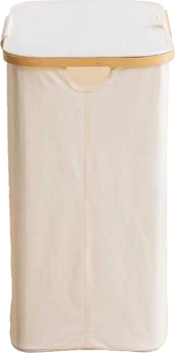 Shportë rrobash Lodge, bambu dhe pëlhurë, ngjyrë bezhë, 54x33x60cm