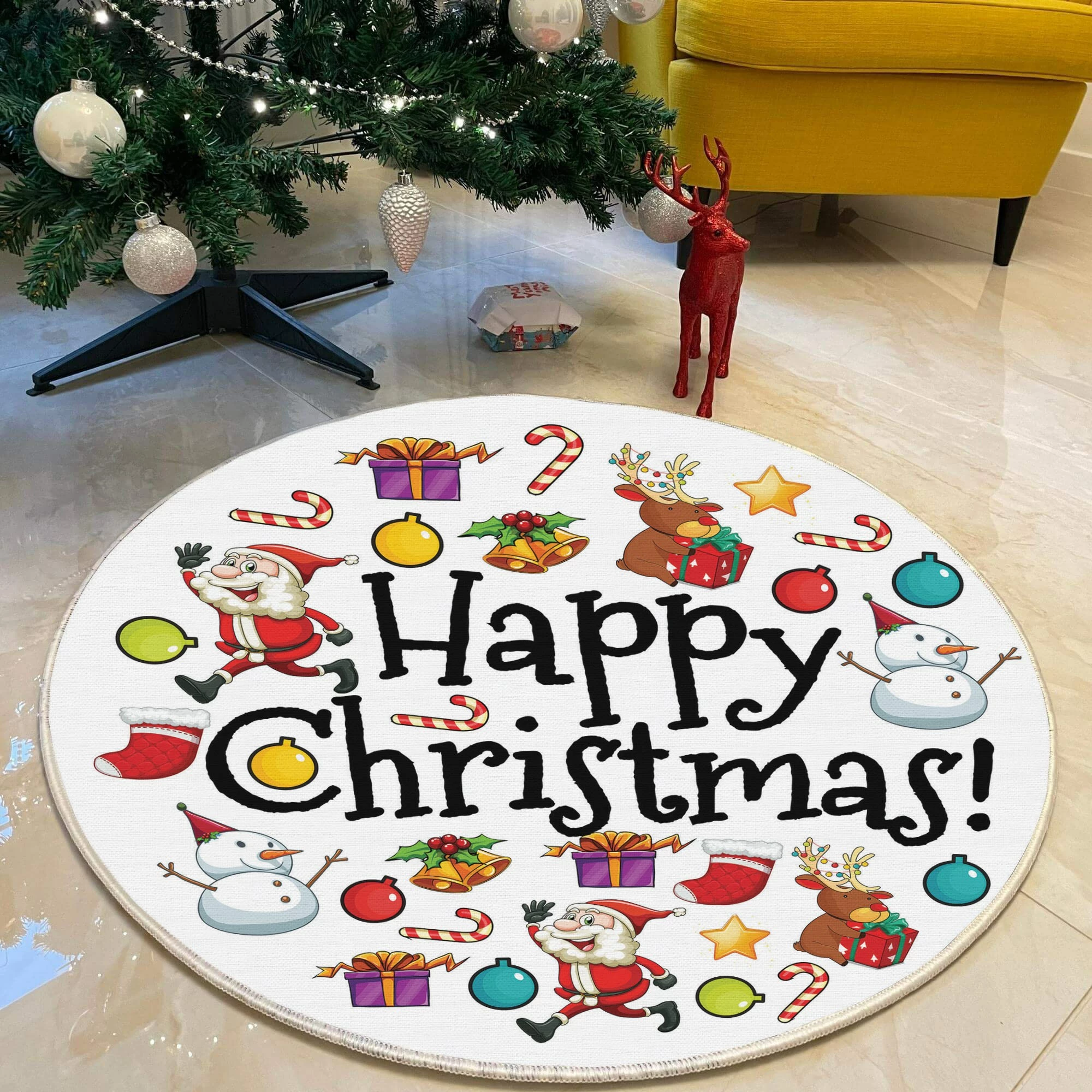 Qilim i rrumbullakët, shumëngjyrësh, 160cm, Conceptum Hypnose, Woopamuk444