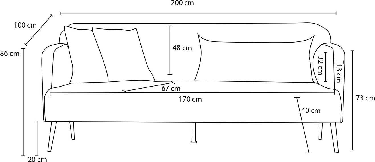 Divan treshe, ngjyrë turquoise, Atelier del Sofa, Revos