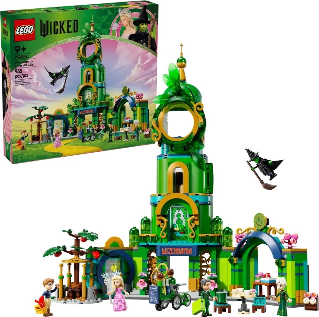 Set LEGO WICKED 75684 Welcome to Emerald City, 5 minifigura