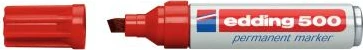 Marker permanent, Edding, 500 (4-500002/4500002), majë e pjerrët, i kuq