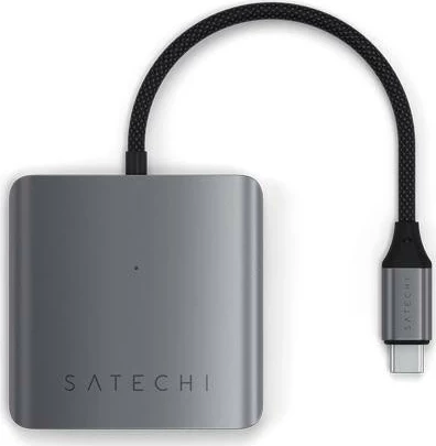 Hub USB-C Satechi 4 Porta, 100W PD, ngjyrë gri