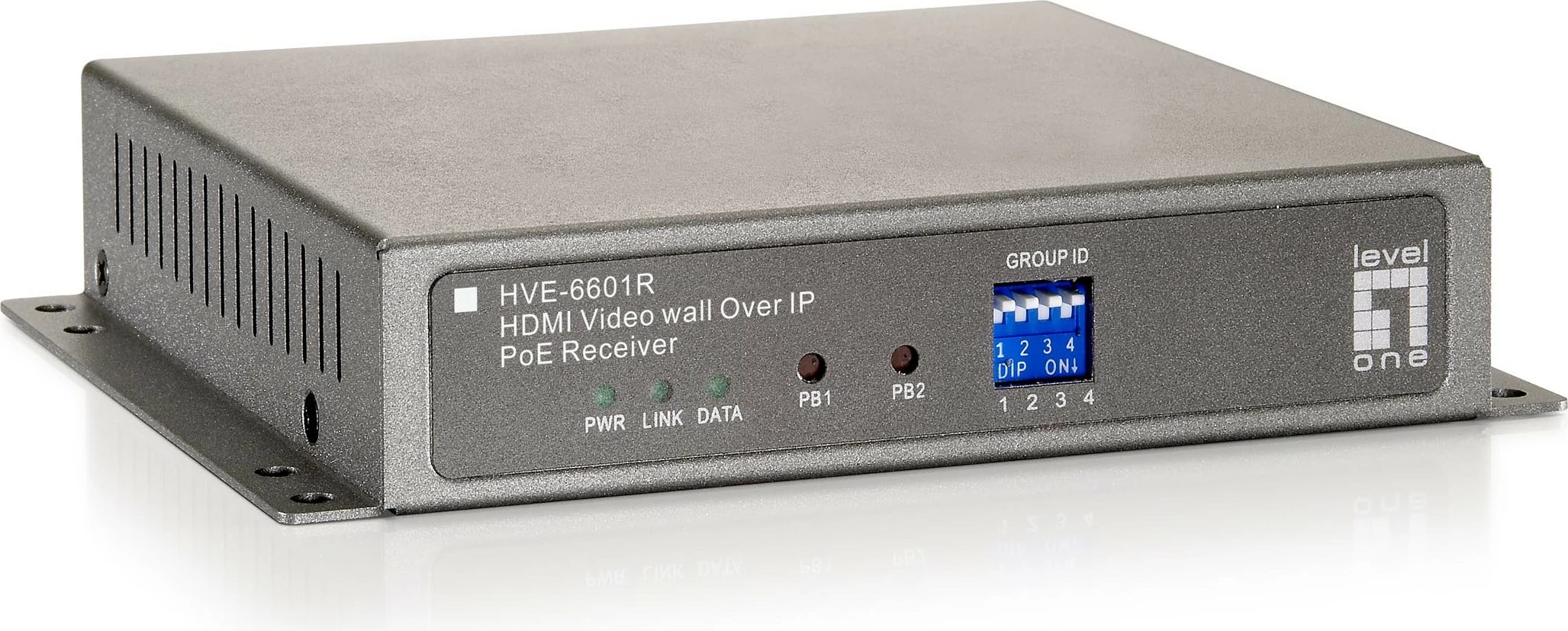 Pranues HDMI LevelOne HVE-6601R, Video Wall over IP, 1920 x 1080, Gri