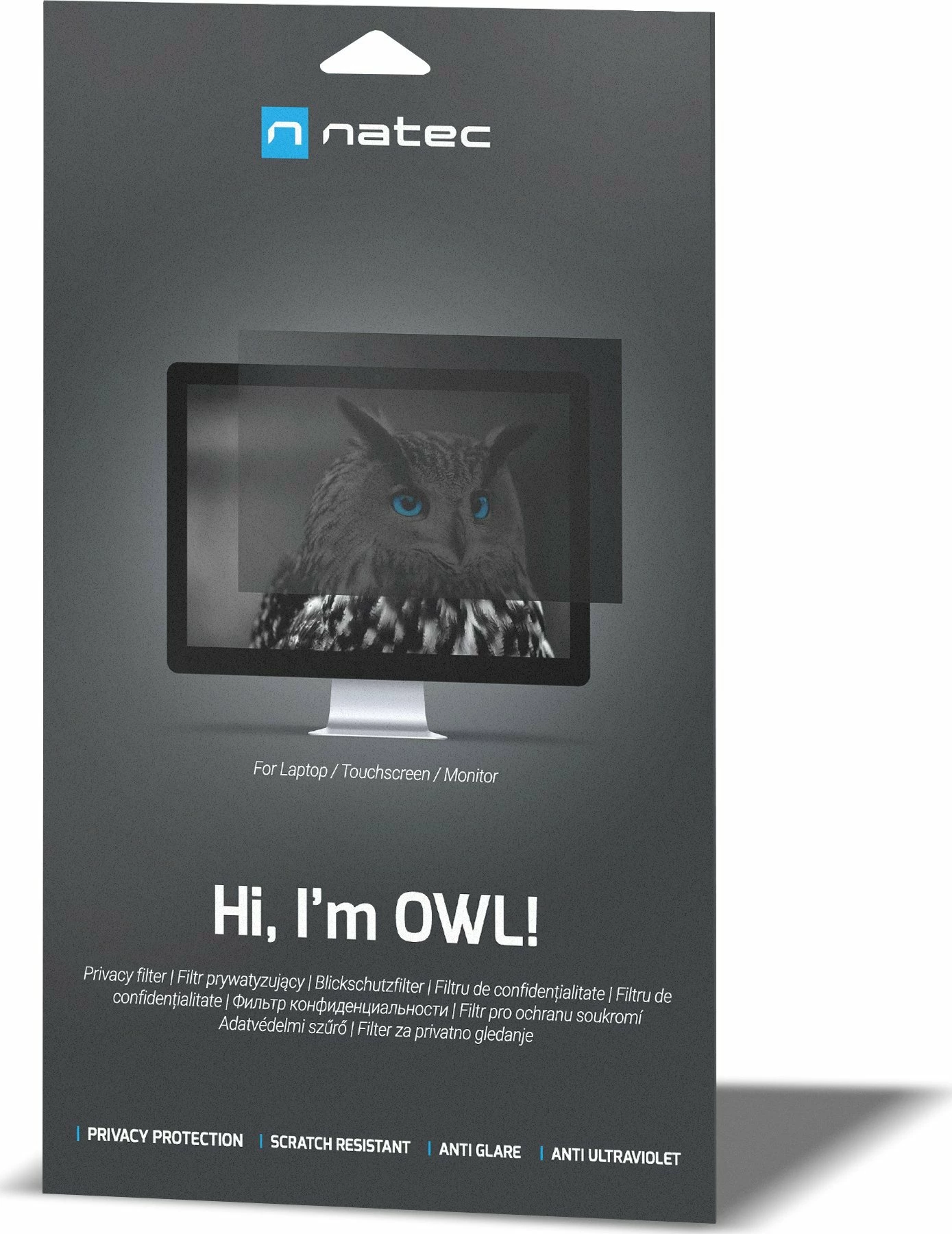 Filtër privatësie Natec RODO OWL 21.5\" 16:9, transparent (NFP-1476)