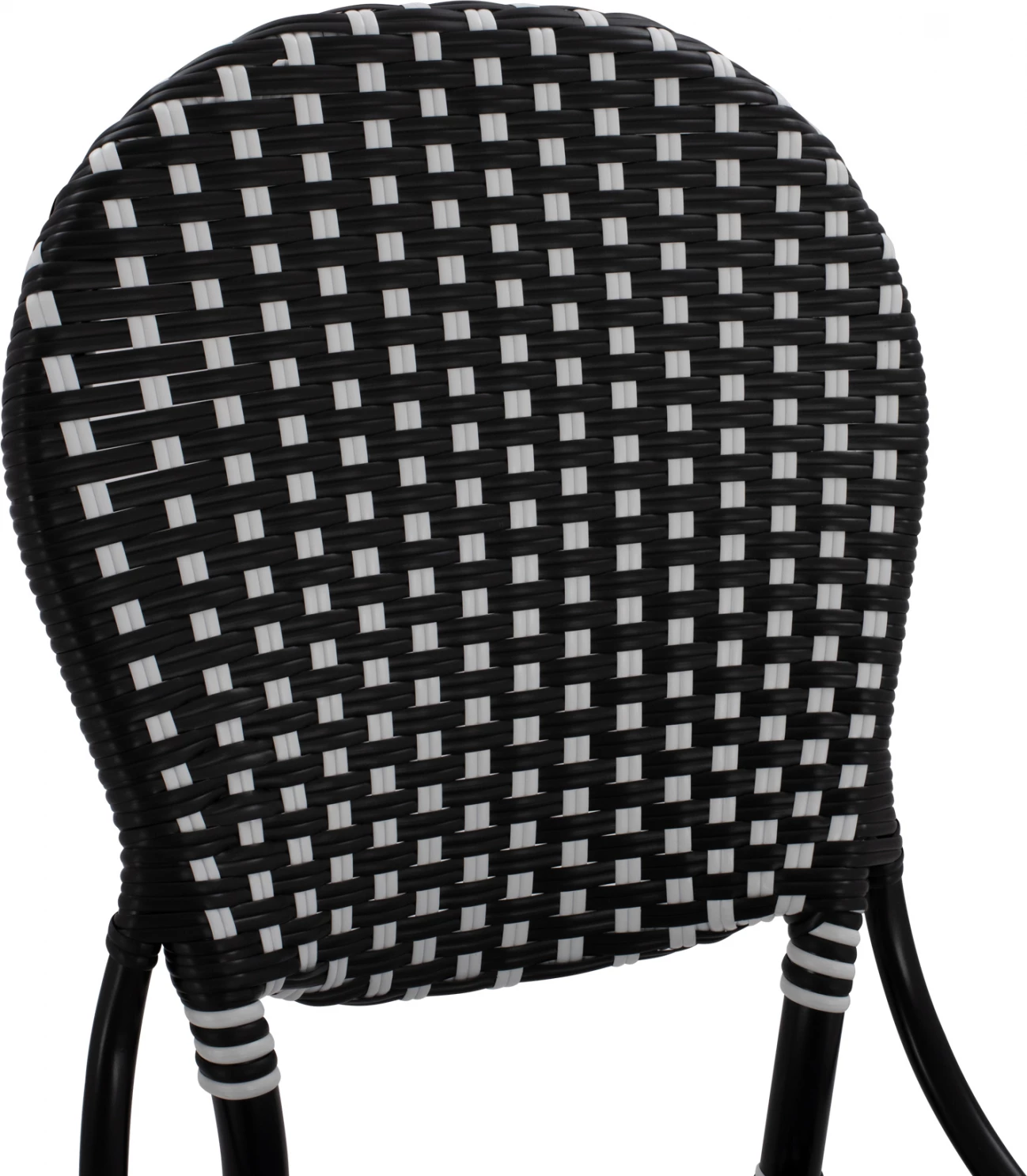 Karrige alumini pamje bambuje me thurje bardhë e zi FH5792.02 46x60x96 cm