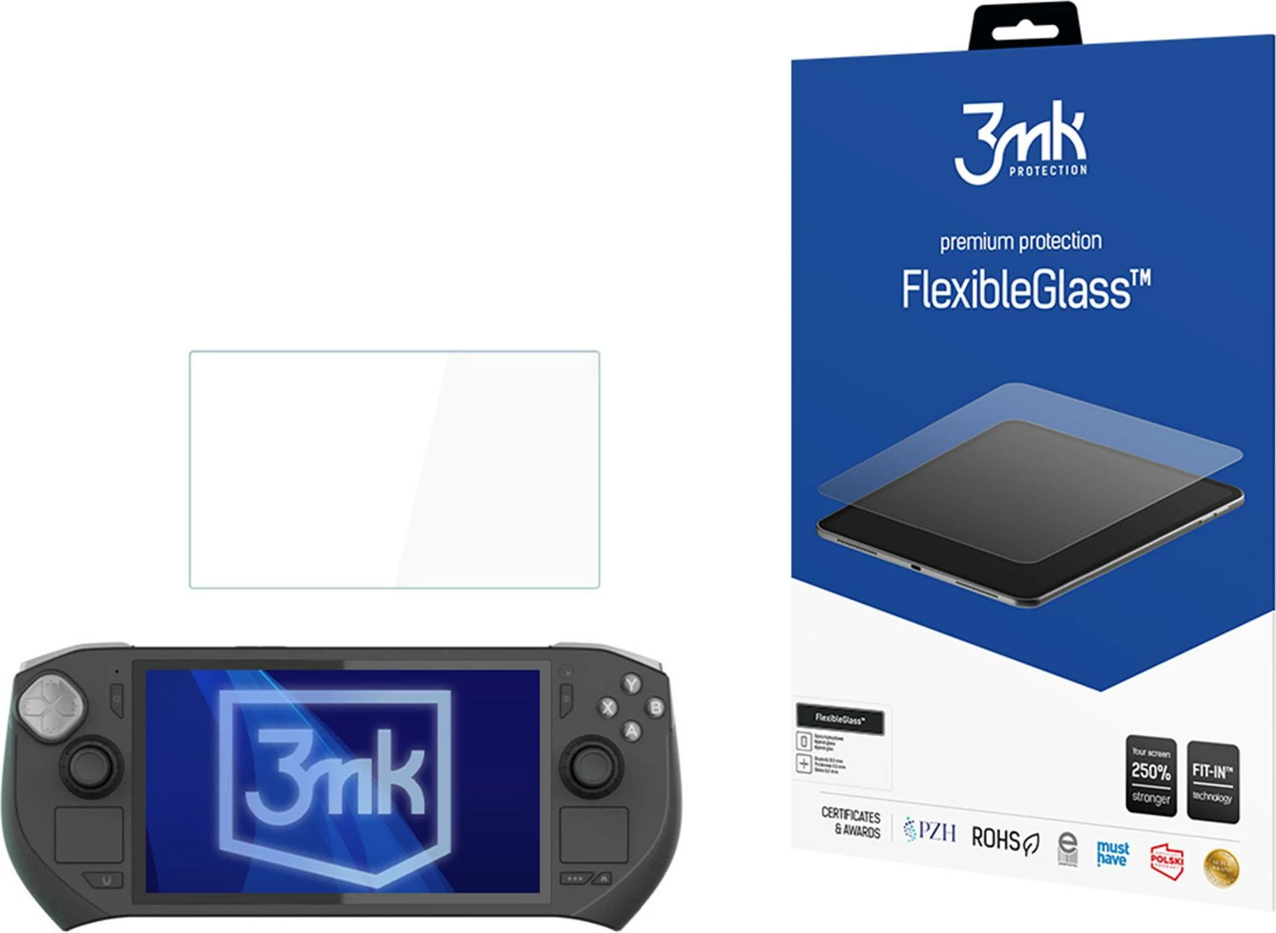 Xham mbrojtës hibrid 3mk FlexibleGlass për Zotac Gaming Zone deri 8.3"