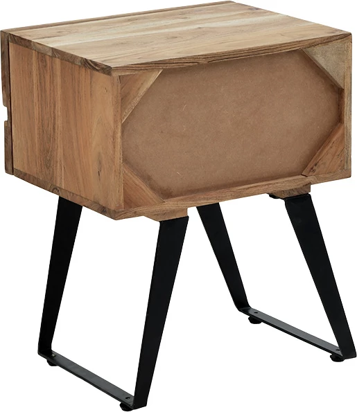 Komodinë nate Imena dru i fortë 4cm natyral-e zezë 45x35x56cm