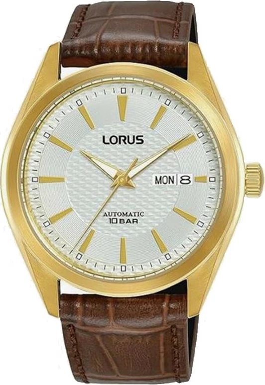 Lorus Automatic Men's Watch Gold Case Brown Leather