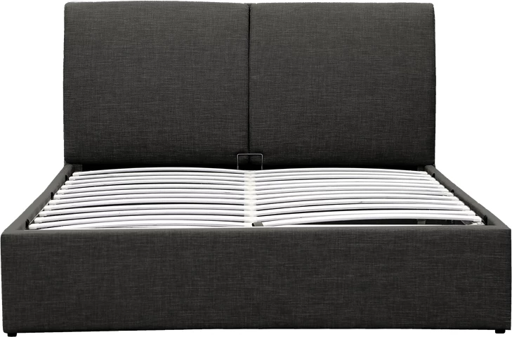 Krevat dopio Violaine, stof antracit, me hapësirë për depo, 160x200cm