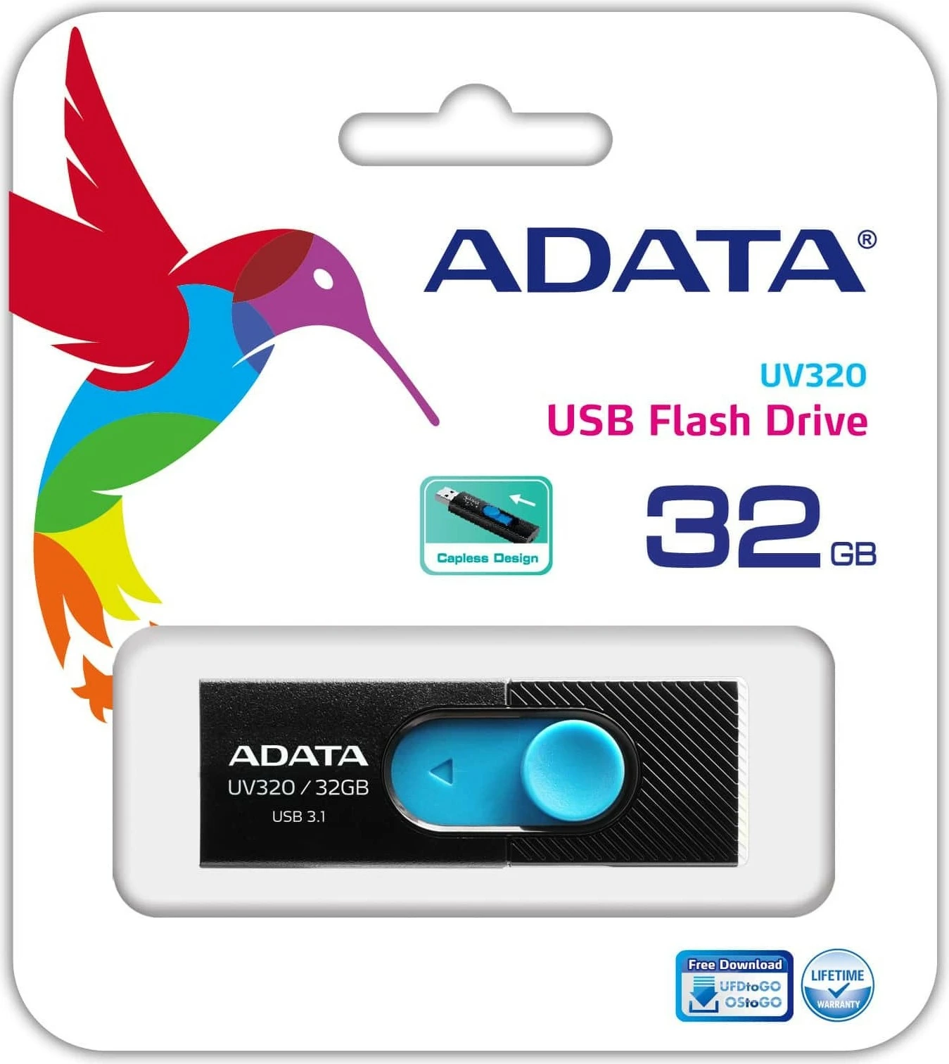 USB stick ADATA UV320 32GB, USB-A 3.2, zi/blu