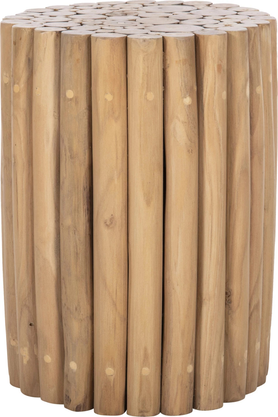 Tavolinë anësore e rrumbullakët COOTER FH9866, degë tik, ngjyrë natyrale, Φ29.5x40.5H cm