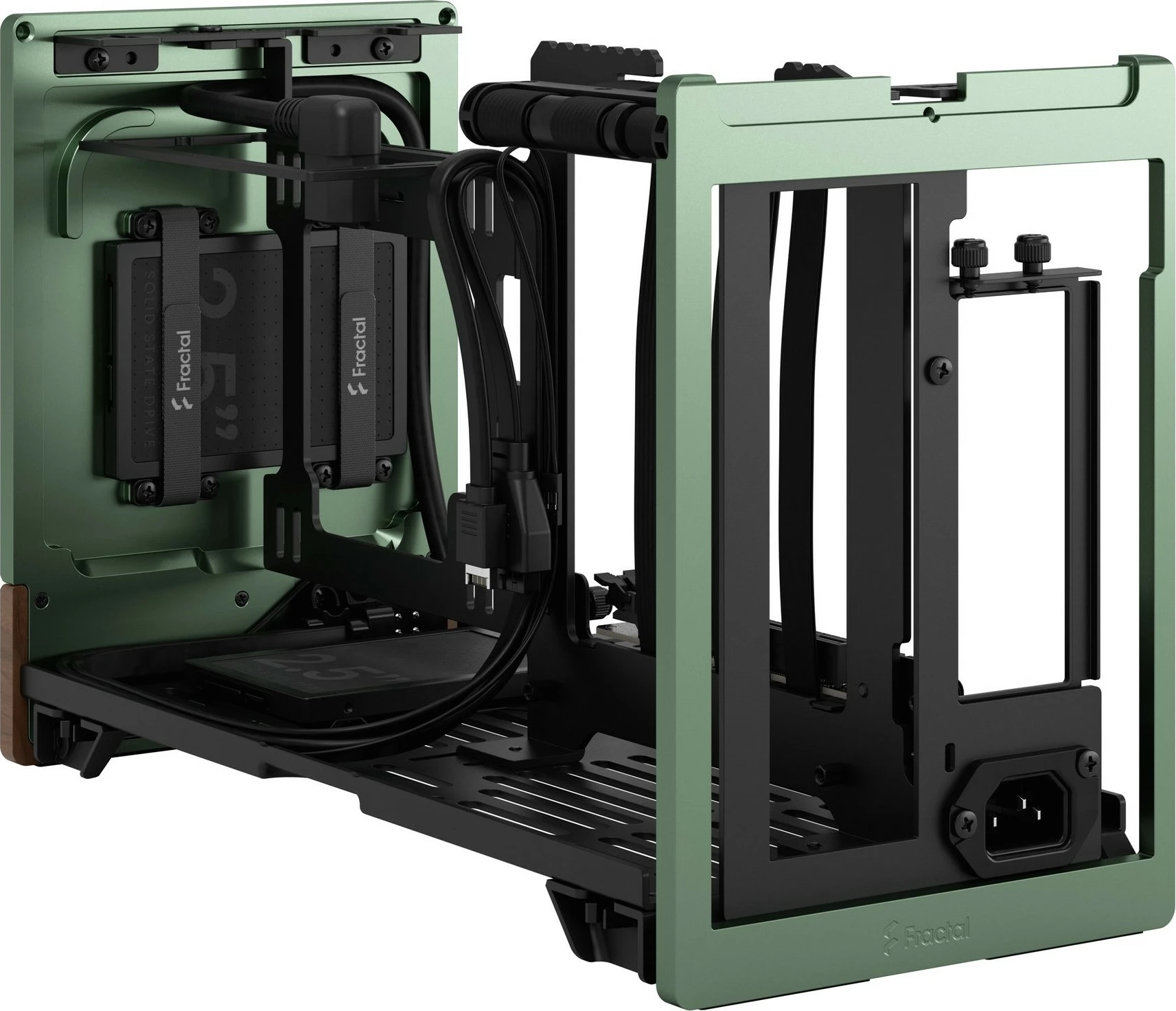 Kasë Fractal Design Terra Mini-ITX, alumini, arrë, jeshile