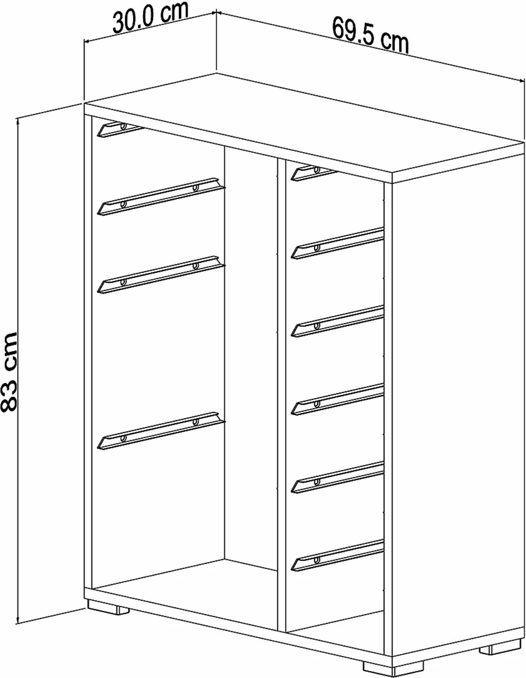 Dollap multifunksional Hanah Home, Zen 2D2K6U, i bardhë, gri, kaltër