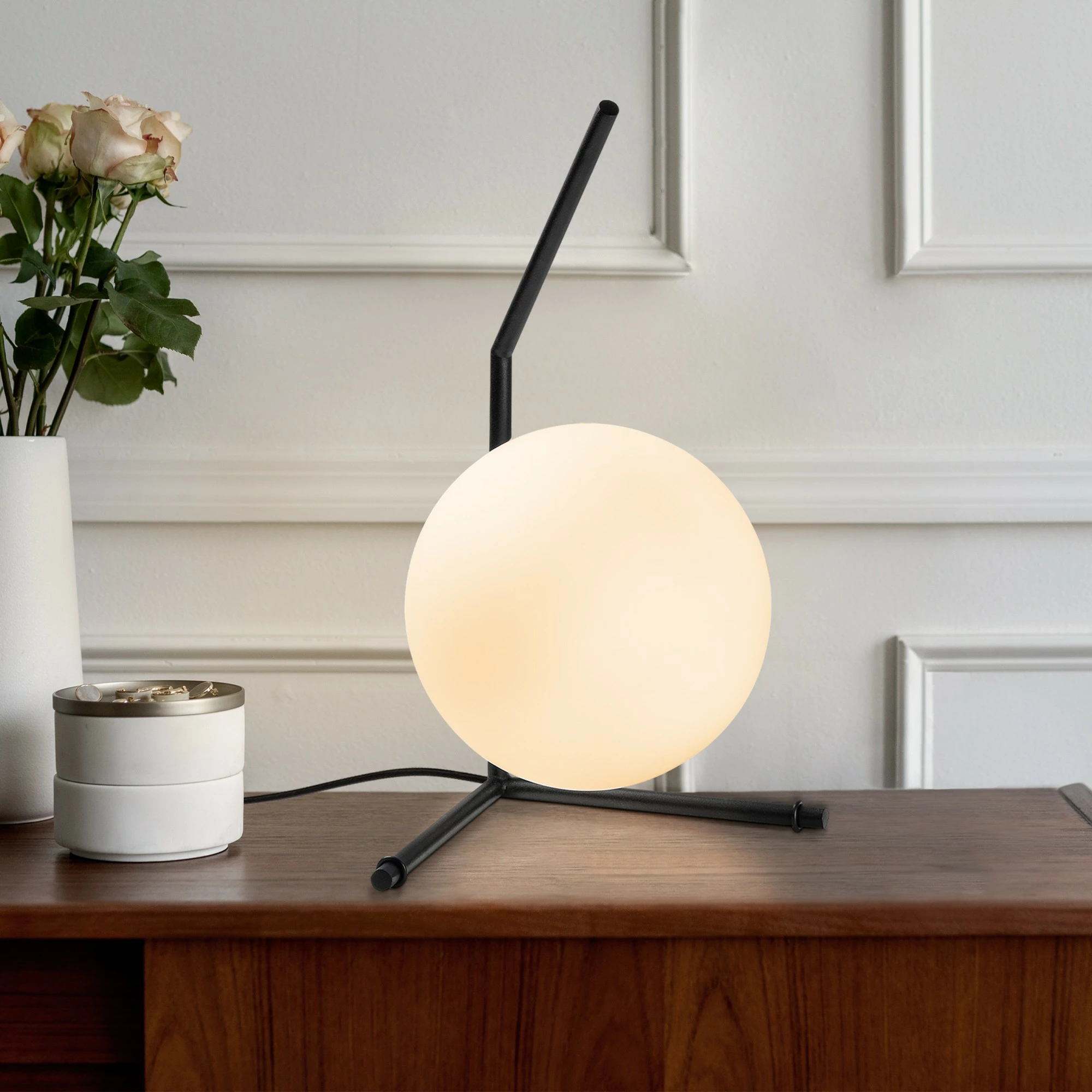 Llambë tavoline Opviq, Luminar - 14165, ngjyrë e zezë