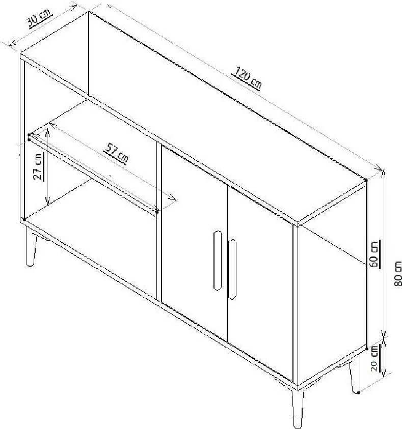 Konsol Skye Decor, ngjyrë lis safir, ar