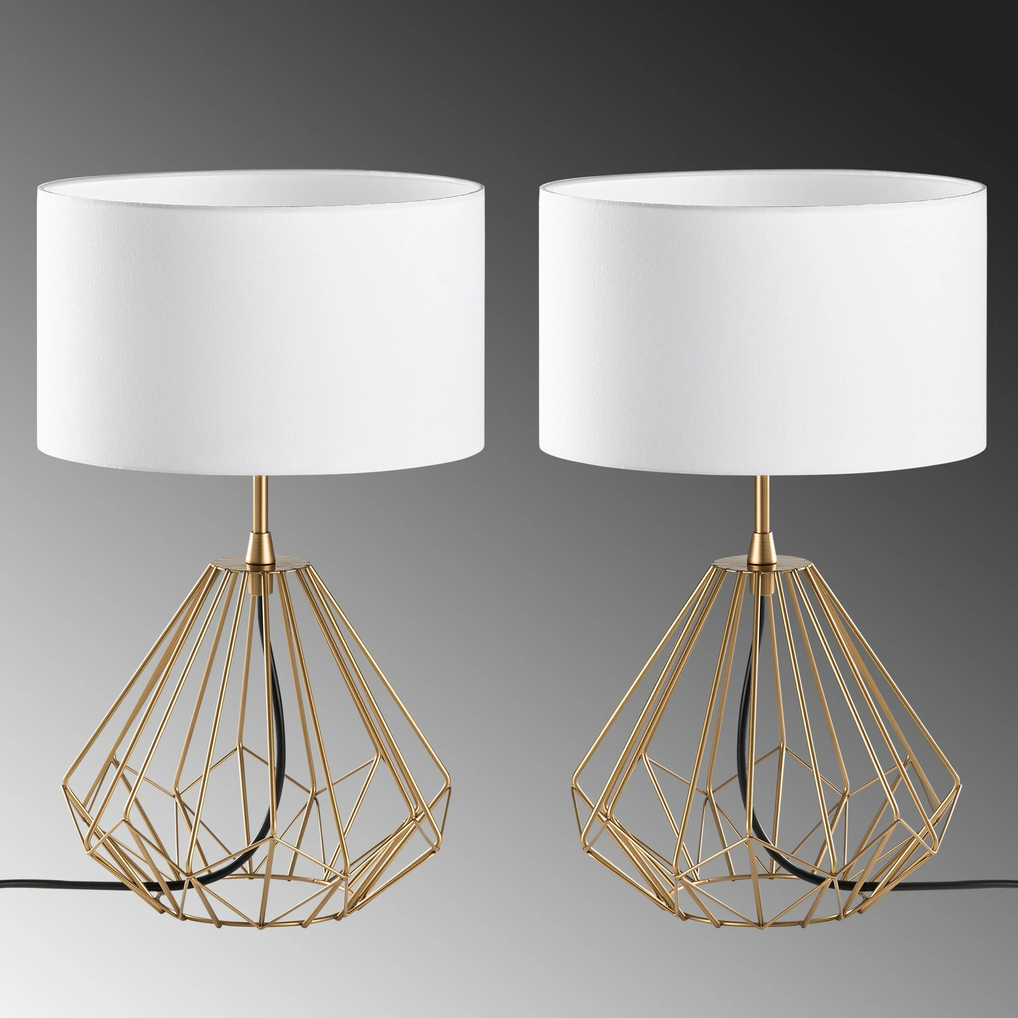 Set llamba tavoline Opviq, Diamond, ngjyrë ari, S-711, 2 copë