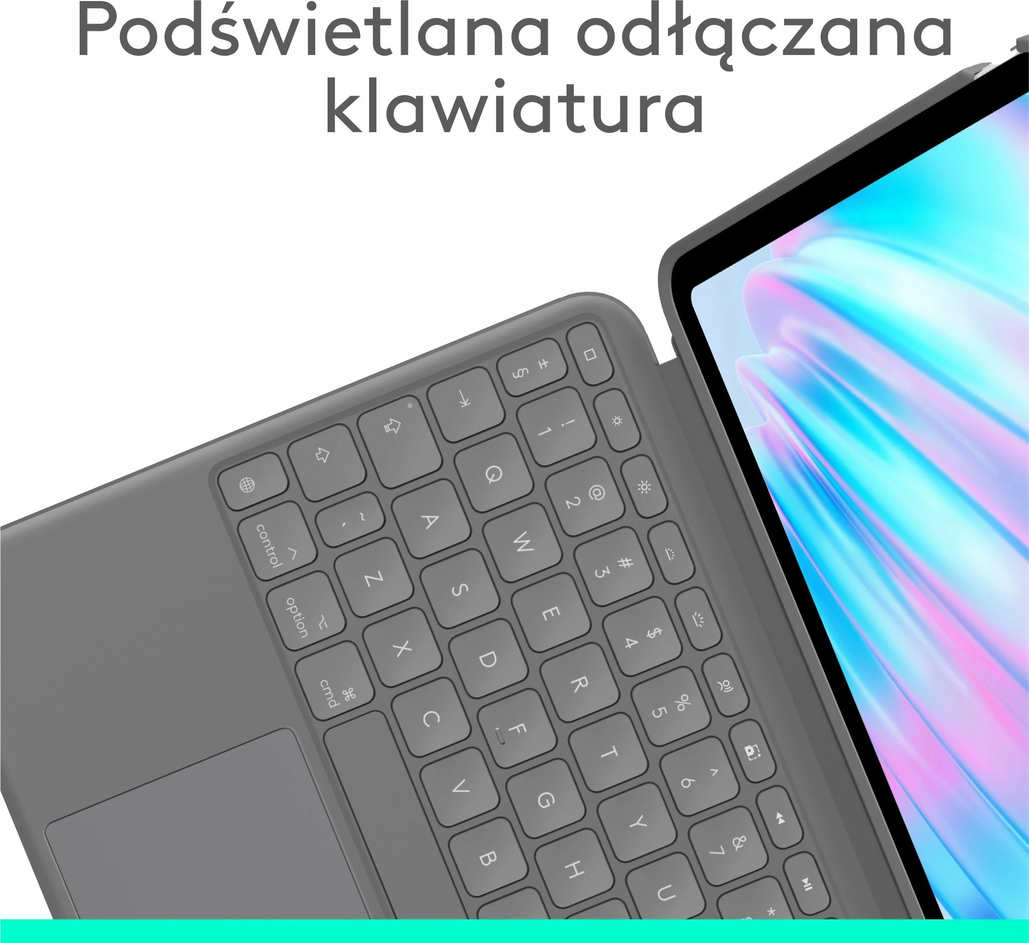 Tastierë me Mbështjellës Logitech Combo Touch 920-012636 për iPad Air 11" (M2/M3) dhe iPad Air Gen 4/5 10.9", QWERTY US International, me trackpad, me ndriçim tastesh, Smart Connector, Gri