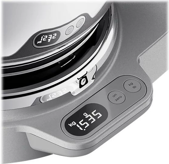 Mikser planetar, Kenwood, Titanium Chef Baker KVC85.004SI, 1200W, peshore EasyWeigh, DuoBowl 5L + 3.5L, kontroll shpejtësie pa shkallë, Argjendtë