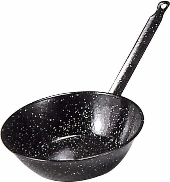 Tigan i thellë i emaluar Garcima 13365 28cm 3.7L thellësi 9cm, zi me pika të bardha