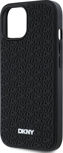 Mbështjellës DKNY 3D Rubber Repeat Pattern për iPhone 15/14/13, i zi