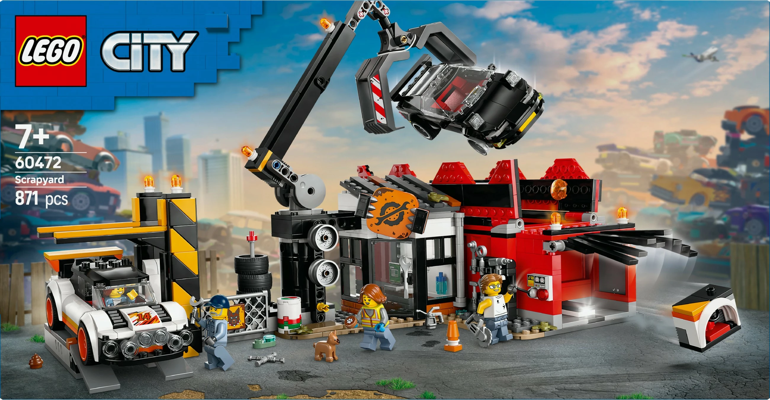Set ndërtimi LEGO City 60472, Schrottplatz me makina, 871 pjesë, shumëngjyrësh