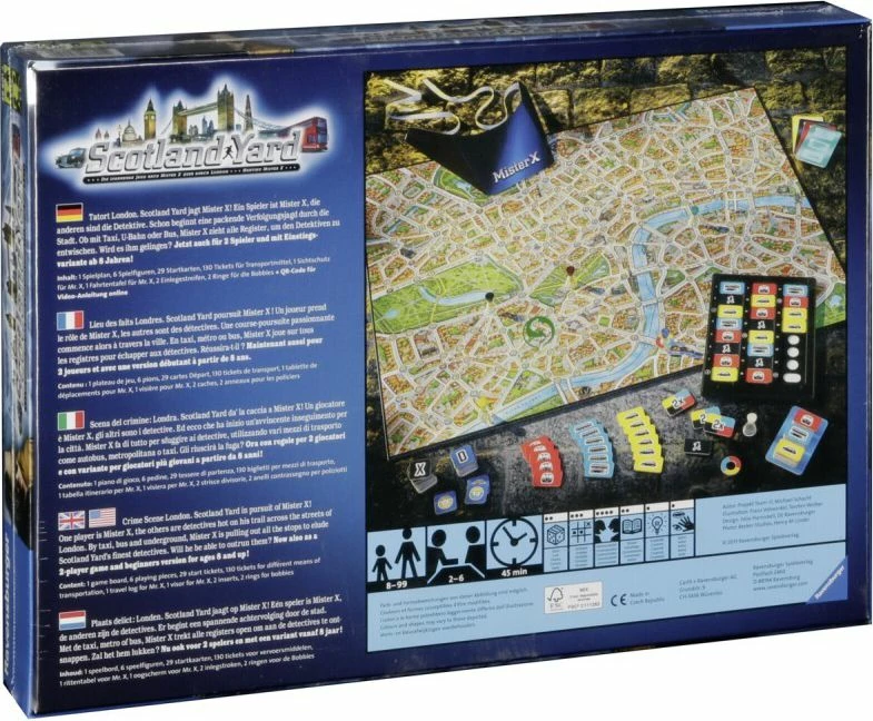 Lojë tavoline Ravensburger Scotland Yard, 2-6 lojtarë, 45 min, 8+ vjeç, version polonisht
