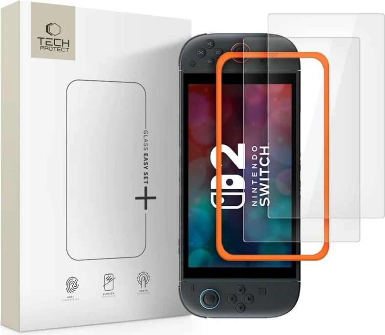 Mbrojtës ekrani Tech-Protect Easy Set+, për Nintendo Switch 2, 2 copë, Transparent