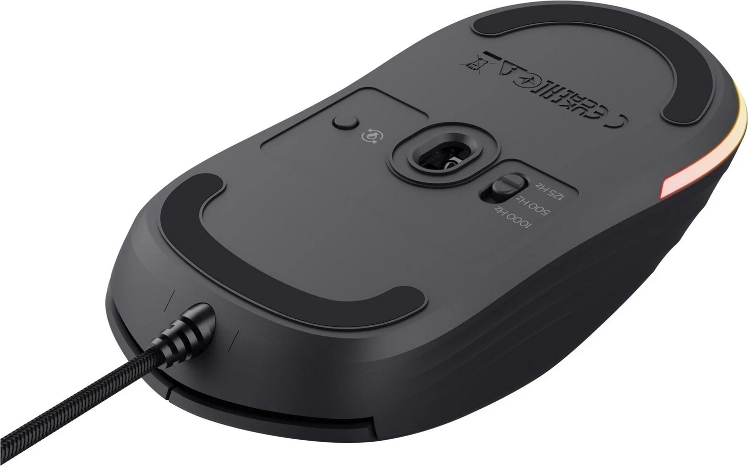Maus për lojëra Trust GXT925 Redex II, me dritë RGB dhe kabllo kundër reflektimit
