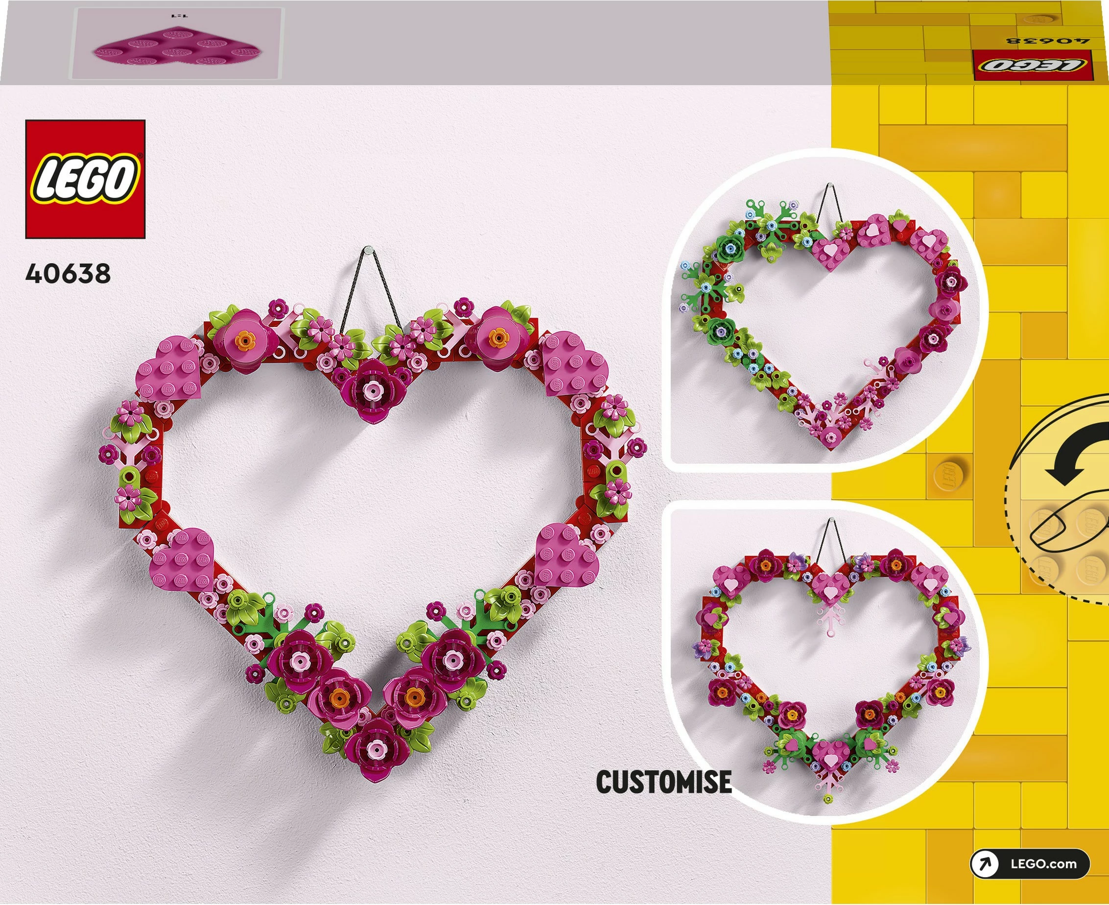 Set ndërtimi LEGO, Ornament Zemër, 254 copë, Multingjyrësh