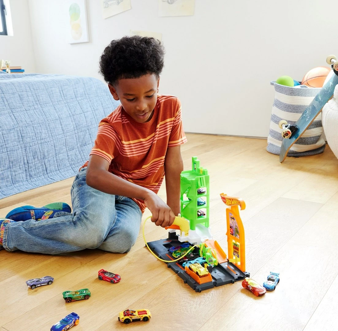 Stacion karikimi për makina lodër Hot Wheels City Mattel HTN79, shumëngjyrësh