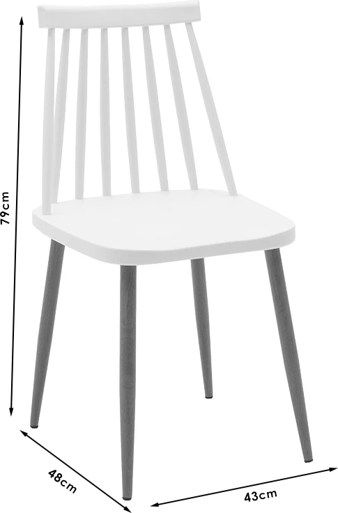 Set tavoline me karrige, ngjyrë e bardhë-natyrale, D60x73cm