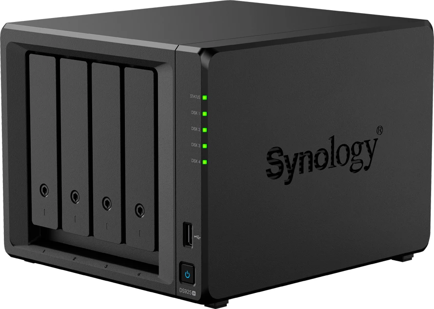 Server NAS Synology DiskStation DS925+ 4-bay 3.5\" SATA, 2x M.2 2280 NVMe, 4GB DDR4 ECC, 2x 2.5GbE, i zi