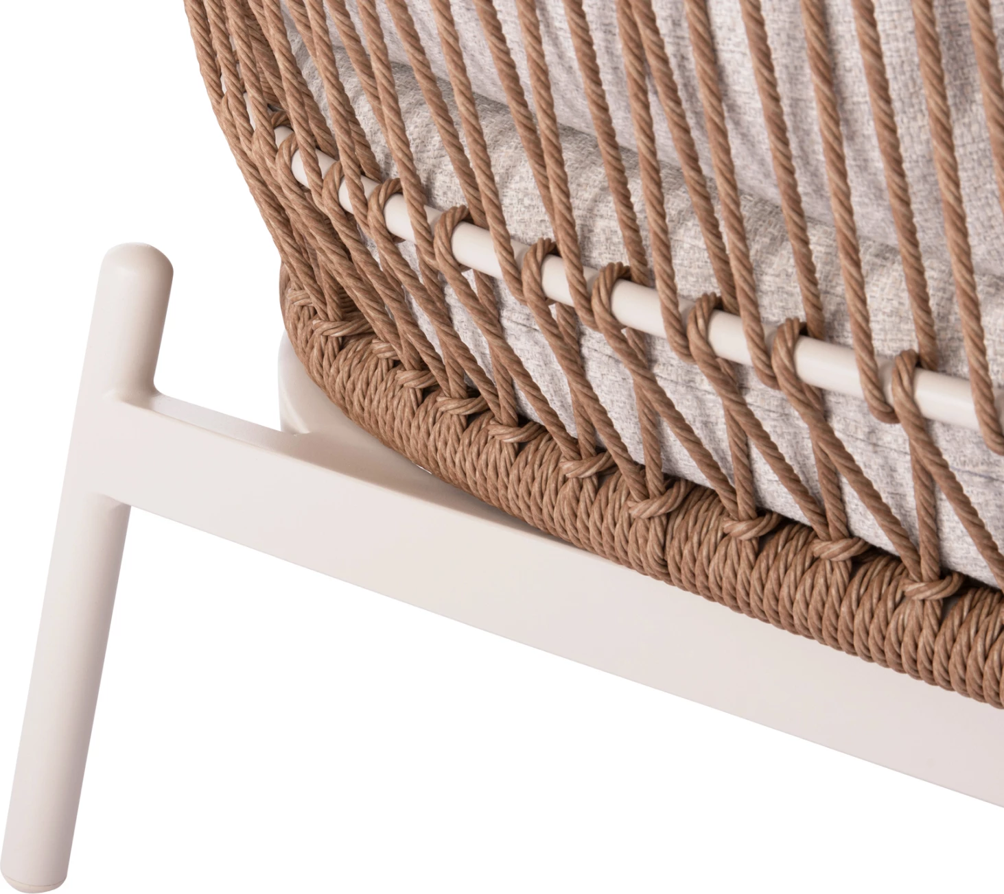 Krevati i jashtëm për dy persona Quantum, alumin, ratan sintetik, ngjyrë bezhë/krem, 162x148x97cm