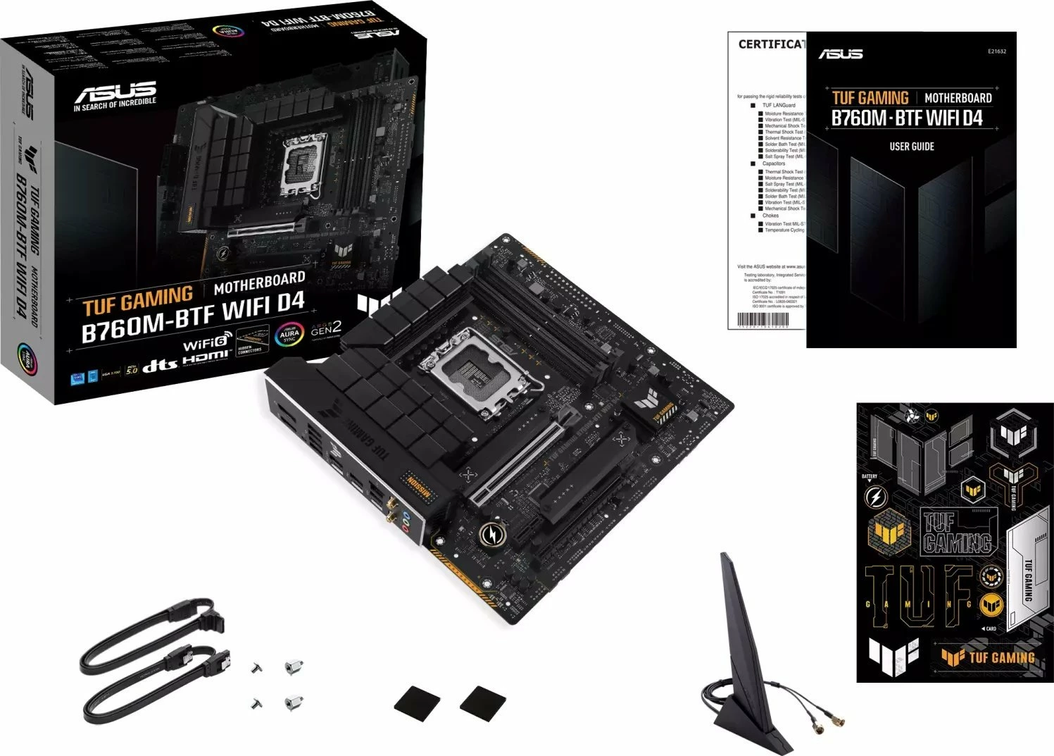 Pllakë amë Asus TUF Gaming B760M-BTF WIFI D4, mATX, DDR4, WiFi 6, 2.5GbE, e zezë