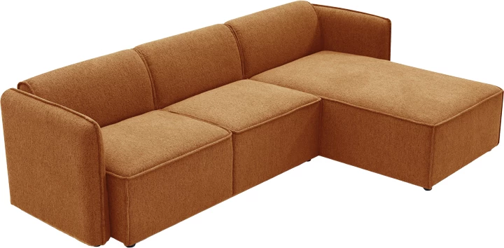 Kënd divani i kthyeshëm Soofa, ngjyrë portokalli, 270x163x74cm