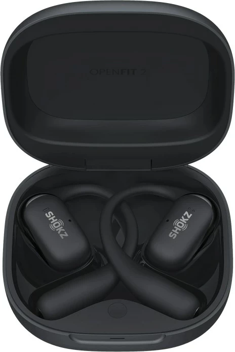 Kufje wireless SHOKZ OpenFit 2, ear-hook, për thirrje/muzikë/sport, e zezë