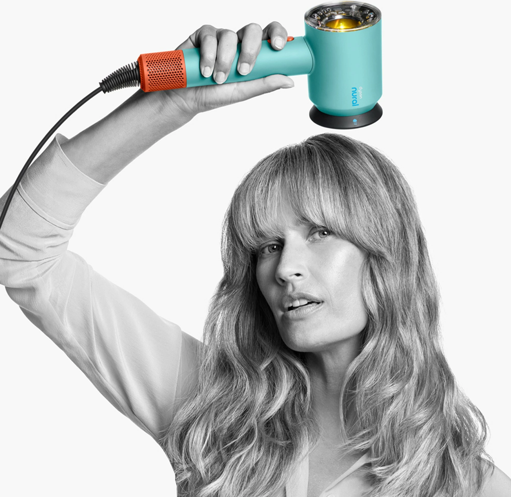 Tharëse flokësh Dyson Supersonic Nural, 1600 W, 13.3 l/s, Blu, Portokalli