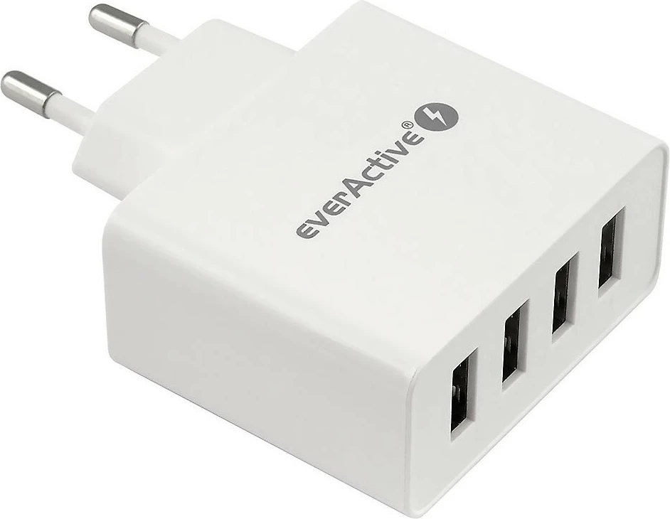 Karikues muri everActive SC-400, 4x USB, 25W 5V/5A, IQ Smart Charging, i bardhë