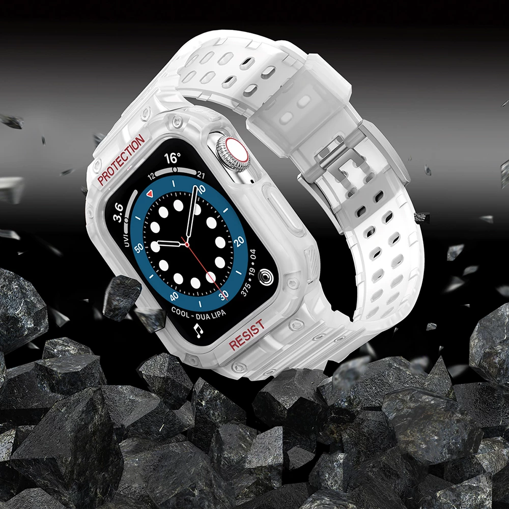 Rrip me kasë mbrojtëse për Apple Watch Hurtel, 41/40/38mm, Transparent