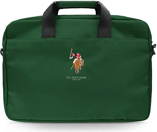 Çantë laptopi U.S. Polo Assn Polo Embroidery, 16", najlon, e gjelbër