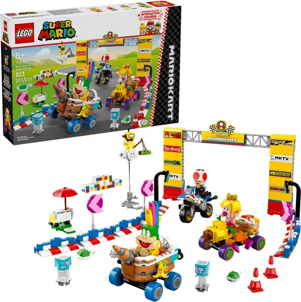 Set LEGO Super Mario 72036 Mario Kart - Baby Peach & Grand Prix