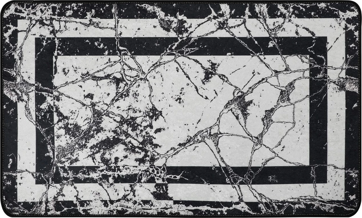 Tapet për banjo, Mijölnir, marmor, e zezë dhe e bardhë, 70x120cm