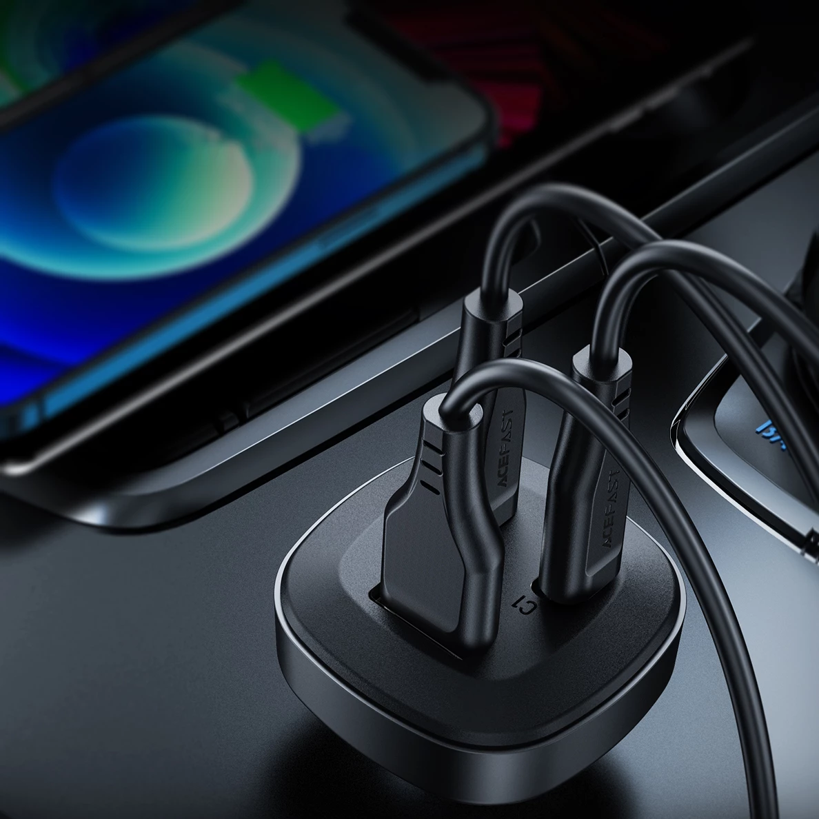 Karikues veture Acefast B3, 66W, 2x USB Type-C / USB, i zi