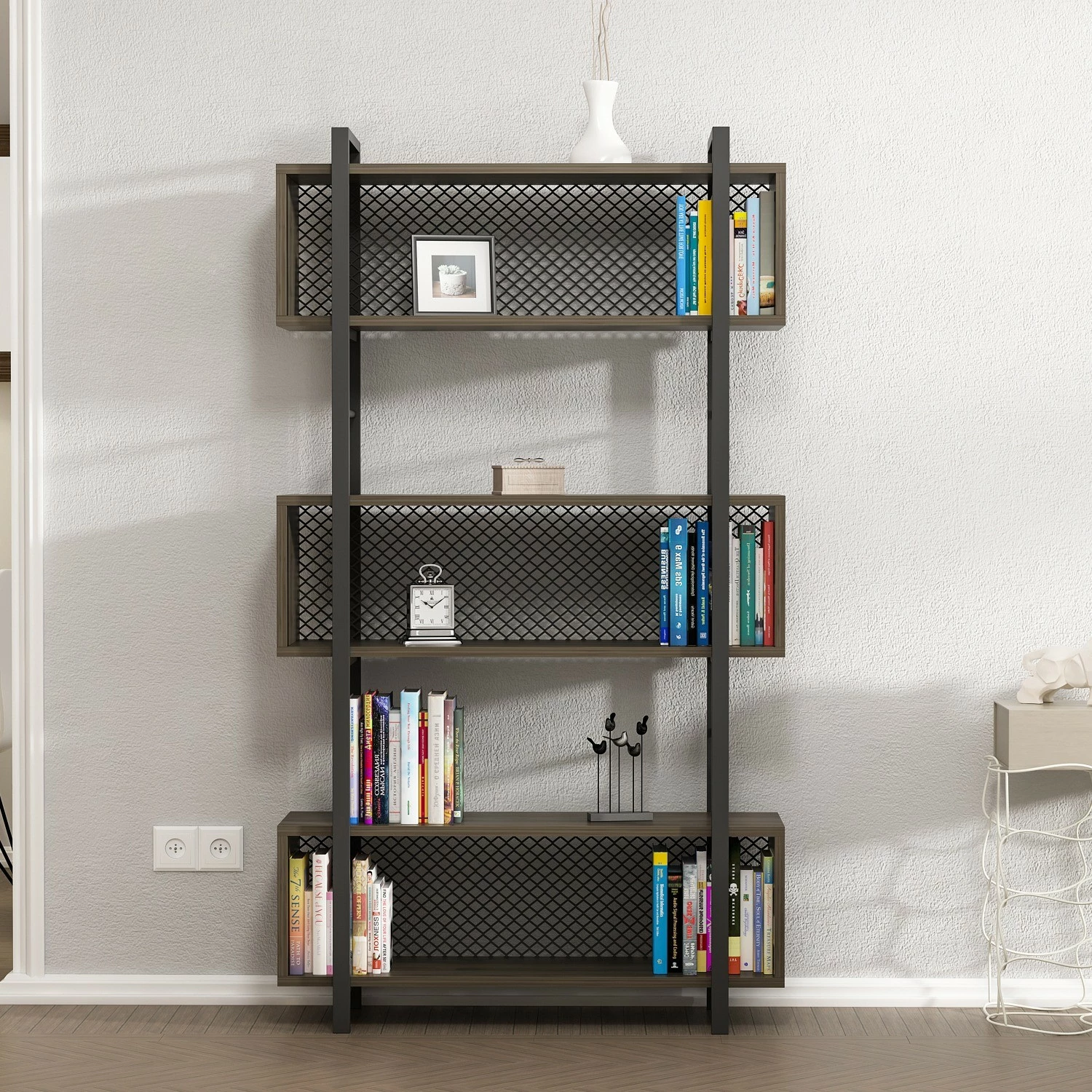 Raft librash modern industrial, ngjyrë arre, Hanah Home, Still