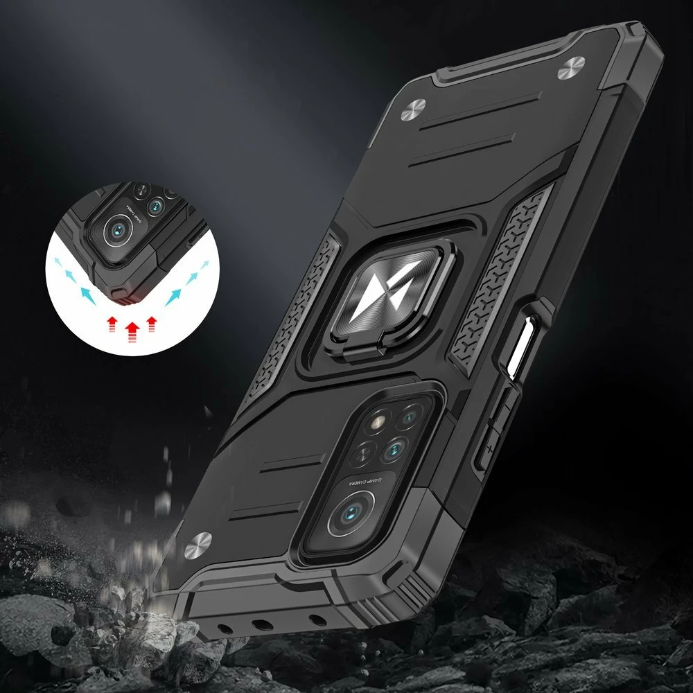 Mbështjellës Wozinsky Ring Armor me këmbëz dhe ring holder për Samsung Galaxy A72 4G, Kaltër