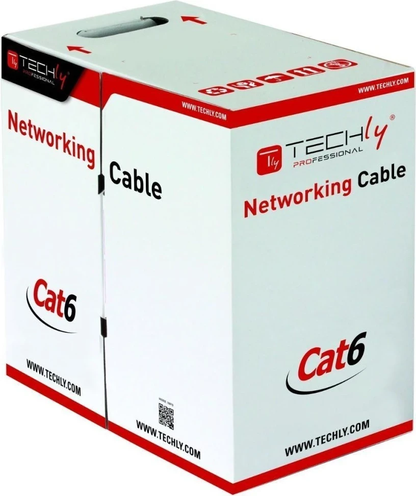 Kabllo rrjeti Techly Cat6 U/UTP (UTP), Gri, 305m