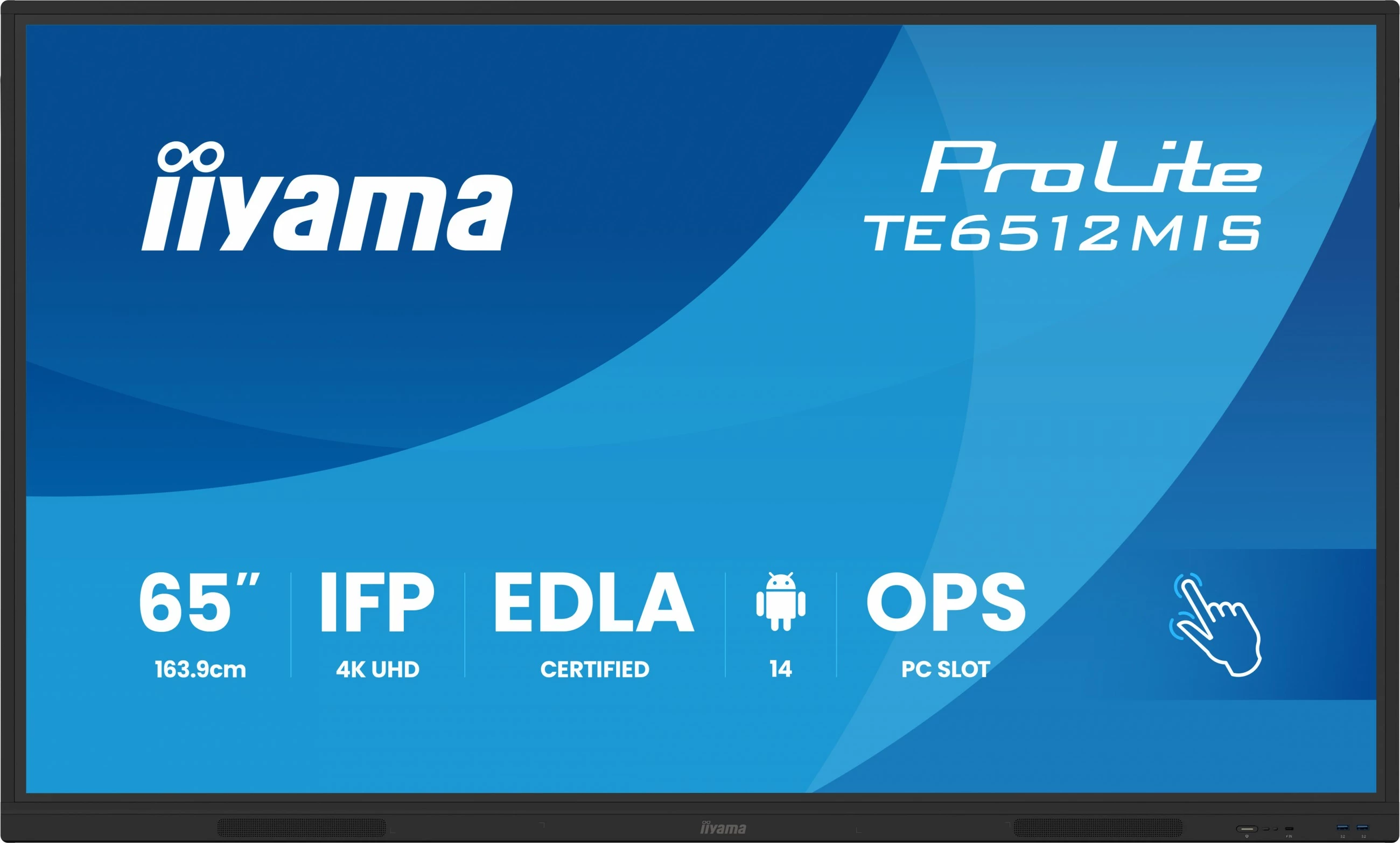 Ekran i madh me prekje iiyama ProLite TE6512MIS 65 inç 4K UHD, i zi