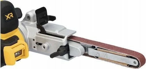 Lëmues me shirit DeWalt DCM200N 18V brushless 13x457 mm, e verdhë/zezë, set me 2 shirita K80